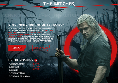 LANDING PAGE / THE WITCHER branding design graphic design landing netflix the witcher typography ui ux witcher