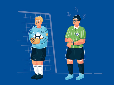the six-second rule. DFB x marco 00`s 2000 character design deutchland dfb fifa flat football german goalkeaper history illustration referee rules soccer sport vector vintage