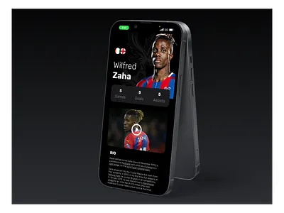 Player Profile Screen ⚽️ black crystal palace figma football iphone mockup premier league soccer ui