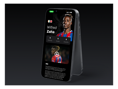 Player Profile Screen ⚽️ black crystal palace figma football iphone mockup premier league soccer ui