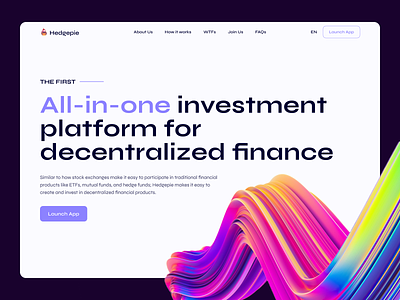 Hedgepie Finance Web Site Design 3d gradient 3d rotation 3d ui 3d wave crypto illustration decentralixed defi defi interface defi ui finance gradient mascot nft wallet web3 web3 guidelines web3identity