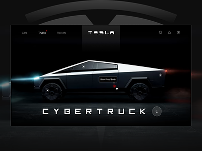 Tesla Cybertruck | Hero Section Design automotive branding cybertruck design hero section design tesla tesla cybertruck ui ui design uiux web design web ui webpage