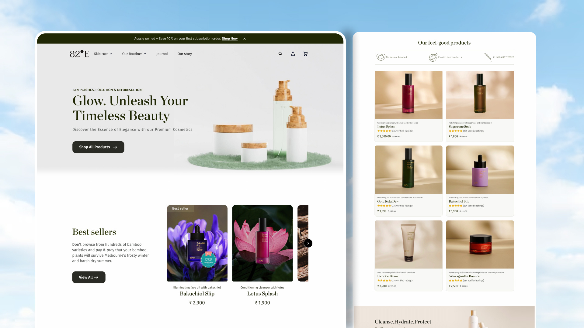 Luxe cosmetic website cosmetic design home page homepage interface landing page premium product service shipping site startup ui ux web web design web page webpage website