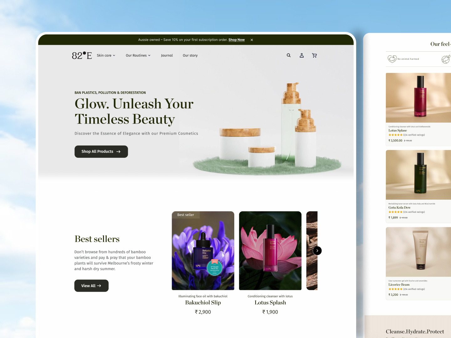 Luxe cosmetic website by Mohan | UX/UI designer on Dribbble