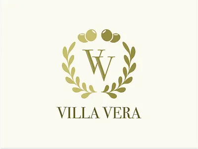 Logo for olive oil producer Villa Vera branding design health illustration logo logo design luxary olive branch olive oil