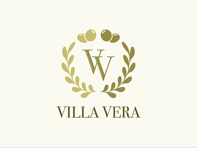 Logo for olive oil producer Villa Vera branding design health illustration logo logo design luxary olive branch olive oil