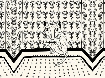 The Cat Illustration art art print black and white cat illustration contemporary illustration creative design digital art digital illustration digital illustrator drawing home decor home design home ideas home inspiration illustration illustrator pattern illustration vintage art wall art