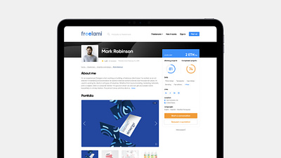 Freelami - Profile clean desktop freelancer portfolio profile ui website design