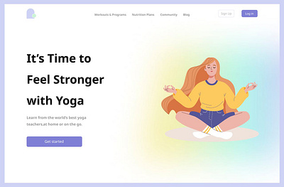 Yoga Landing Page design illustration landing page ui web yoga