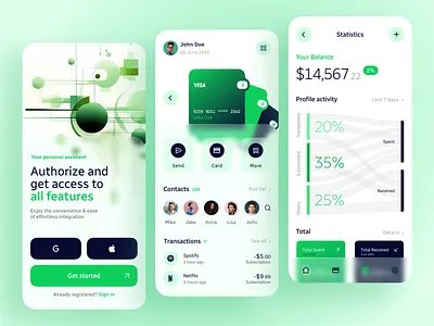 Finance Management - Mobile App Concept app bank banking card credit card design dollar finance ios mobile money transfers ui ux
