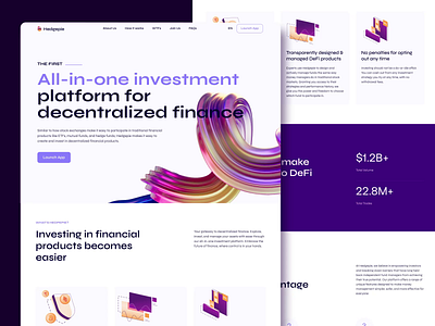 Hedgepie Finance Web Site Motion Design 3d gradient 3d rotation 3d ui 3d wave crypto icons crypto illustration decentralized defi defi interface defi ui finance gradient icons icons illustration nft wallet web3 web3 ui web3 website website illustrations