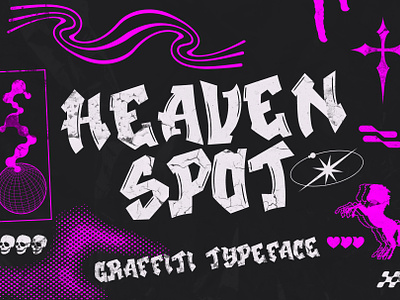 Heaven Spot - Rad Graffiti Display branding cool design font graffiti graphic design hip hop hiphop illustration logo painting quirky rap skateboard spray street street art typeface urban wall