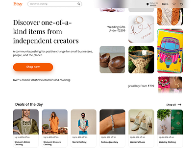 Etsy Landing & Product Page Redesign-Medium Article Coming soon design ui ux