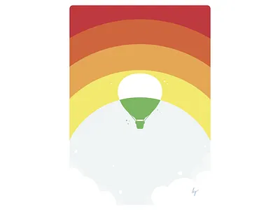 Fly air art balloon clouds design fly graphic design hot air baloon parachute procreate rainbow sky visual