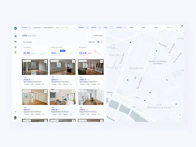 Real estate dashboard clean design interaction minimal ui ux web