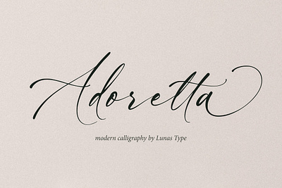 Adoretta - Modern Calligraphy Font branding business cards calligraphy decorations feminine graphic design handwriting handwritten invitations logo modern modern calligraphy modern script packaging script signature swashes typography wedding invitations