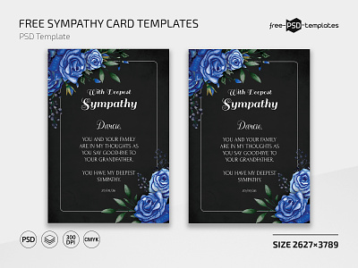 Free Sympathy Card Templates black card free freebie photoshop poster posters psd sympathy sympathycard template templates