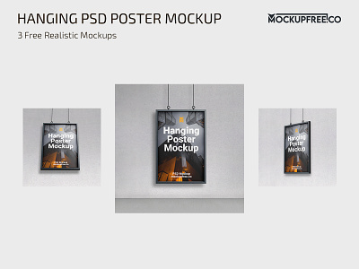 Free Hanging PSD Poster Mockup Design free freebie hanging mock up mock ups mockup mockups photoshop poster posters psd template templates wall
