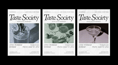 Taste Society bar branding concept drinks graphic graphicdesign identity poster type typography