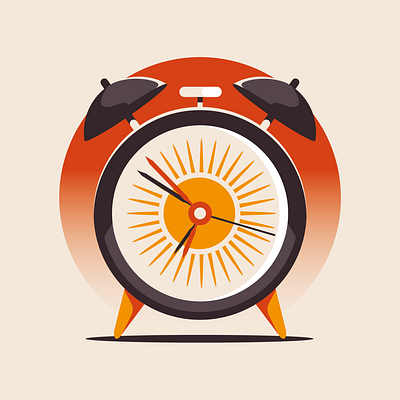 Seven sun safety myths (Which? Travel) clock icon illustration sun time