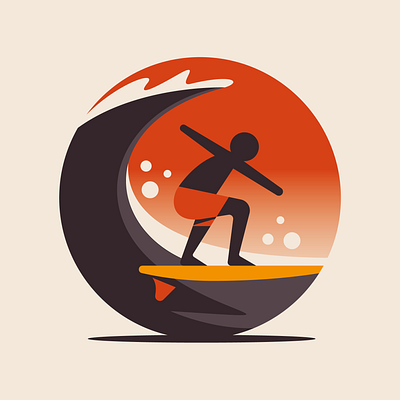Seven sun safety myths (Which? Travel) icon illustration sun surf water wave