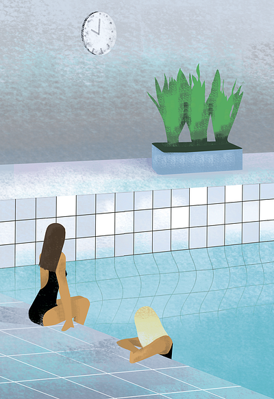 In the pool art illustration illustrator