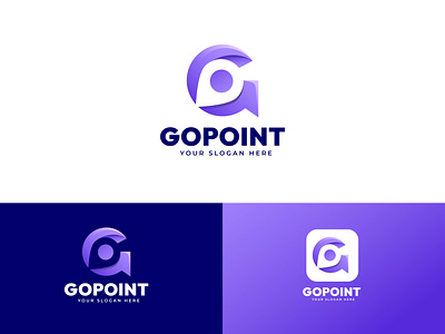 Letter g and point pin element logo set with geometric gradient branding design geometric gradient design gopoint logo gopointlogo graphic design illustration letter g and point pin logo logo design pin element logo vector