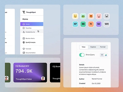 ThoughtSpot - Features 2 ai animation cards dashboard features interaction platform product design saas ui user experience ux