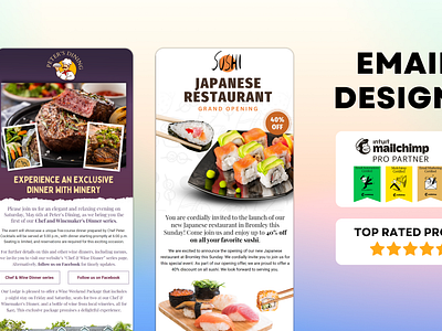 Mailchimp Editable Template for restaurants email design email designer email template mailchimp mailchimp campaign mailchimp newsletter mailchimp template