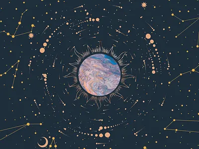 Moon Phases Wall Art astrology celestial design ethereal galaxy illustration lunar cycle moon phases print sky stars wall art witchcore zodiac signs