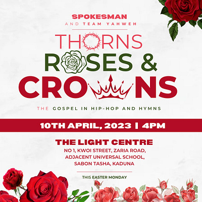 thorns, roses and crowns church events creativity design flyers graphic design programs