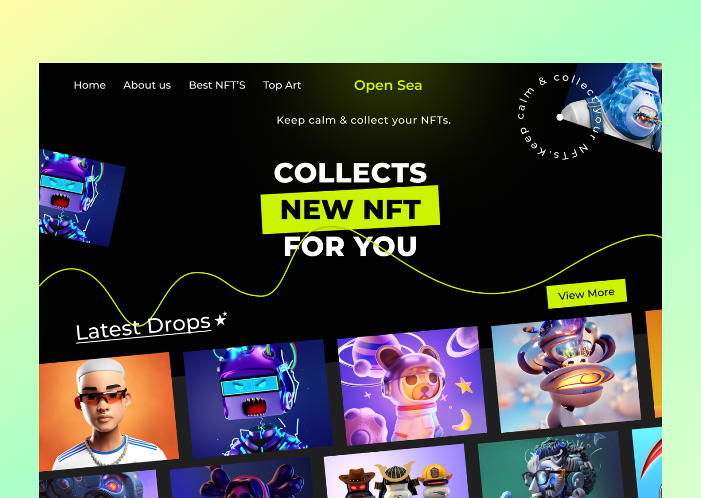 Open Sea- NFT Market Place Landing Page By Abhishek On Dribbble