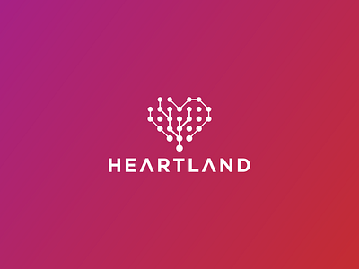 Heartland Logo Design heart logo heart tech logo tree tech logo