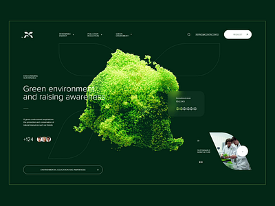 Xspace Green Enviroment Website 3d animation design enviroment experience graphic green home page interface landing page ui uiux user user interface ux web web design website