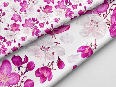 Seamless Pattern adobe illustrator apple botanical botanikal seamless pattern floral floral pattern flowers illustration pattern realistic realistic flowers seamless pattern spring pattern surface design textile vector