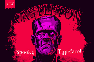Castleton - Scary Display autumn branding design fall font ghost graphic design halloween halloween poster horror illustration logo monster scary spooky typeface vintage vintage horror zombie