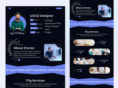 Portfolio Landing Page dark theme dark website designer website developer landing page landing page personal portfolio portfolio landing page ui ui design uiux design ux ux design web page website website design