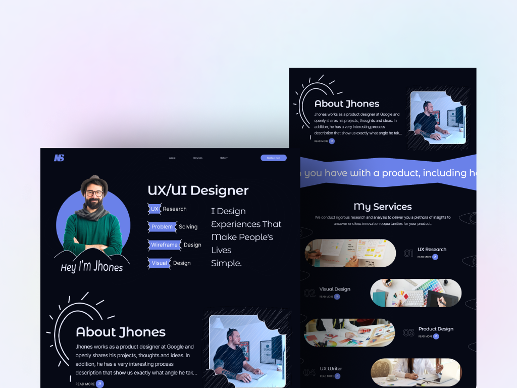 Portfolio Landing Page by Shakhawat Hosen on Dribbble