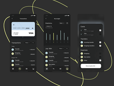Banking application app design bank dark design ui uidesign ux uxdesign