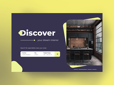 Discover interior landing page adobe xd app branding dailyui design illustration ui ui ux