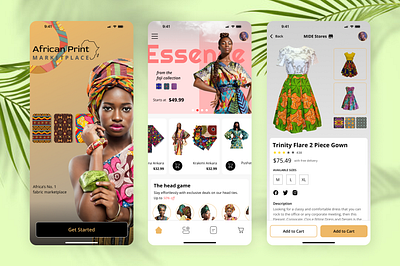 African Print Marketplace app branding design ecommerce graphic design illustration logo marketplace sales typography ui ux vector