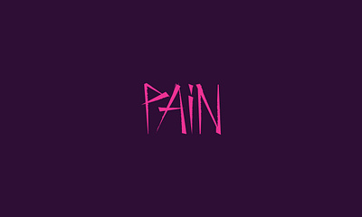 Pain Logo brand clean design font icon identity letters logo mark pain pink rough sad symbol typeface typograhy