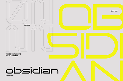 Obsidian - Futuristic Display branding coding cyberpunk cyborg design font futuristic gaming graphic design illustration logo movie racing sci fi space spaceship technology typeface ui ux