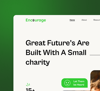 Encourage - A Charity Website design design graphic design logo typography ui ui mobile design ux vector