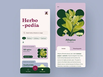 ✨🌙 HildeGarden — Unleash the Magic of Herbs with Herbcare App app branding color palette colors concept figma flower graphic design herbs icon design illustration mobile mobile app plantcare plants product design ui ui desig witchcraft