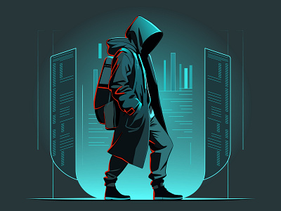 Illustration of a Hacker design digital illustration flat flat illustration graphic design hacker illustration illustrator photoshop programmer vector