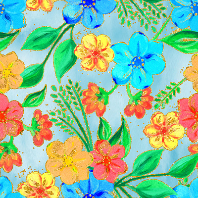 Hand draw floral baby pattern design pattern design seamless pattern