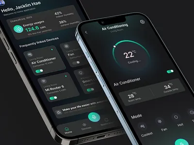 Smart Home Device Management App air conditioner analytics architecture concept controller dashboard design device controller app home app home automation interior management app mobile app mobile application remote control app smart device smart home ui ux web app website