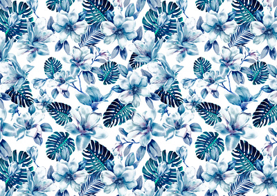 floral blue baby pattern design pattern design seamless pattern