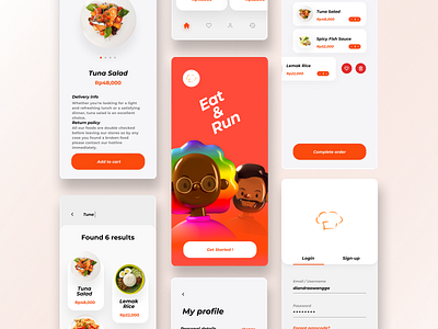 Eat & Run [] Food Ordering Mobile UI design eat food online order people ui